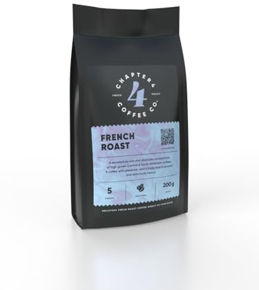 Chapter 4 Coffee Co French Roast Coffee Beans | Dark Roast, Whole Bean | 200g Bag (Pack of 1) | 12 Cups | Premium Single Origin Arabica Beans