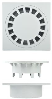 SERVICEWEBSHOP | Chiusino Sifonato Scarico Verticale Dritto Griglia Raccolta Acqua in Polipropilene Plastica Pvc anti UV Grigio Varie Misure Made in Italy (CM 25X25)