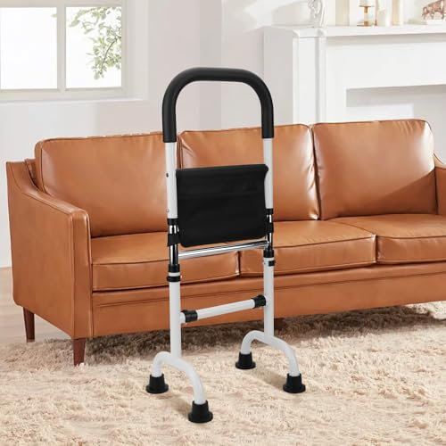Aufstehhilfe für Senioren, 6-stufig Höhenverstellbare Stehhilfe aus dem Bett mit Rutschfesten Füßen, 300 lbs Tragfähiger Carbonstahl-Rahmen, Aufstehhilfe für Toilette & Sessel