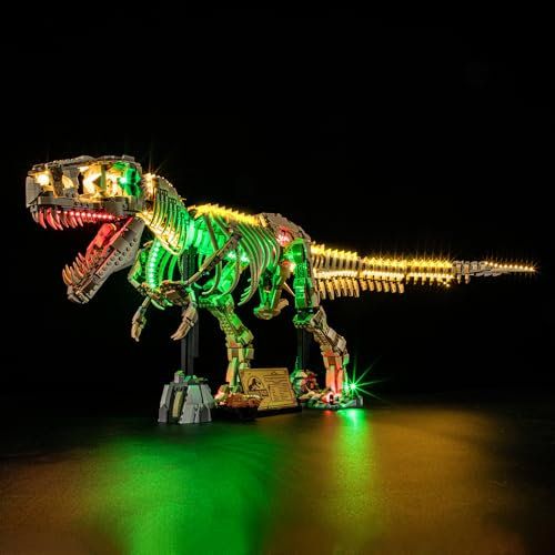BRIKSMAX Kit de iluminación LED para LEGO Jurassic World Fósiles de Dinosaurio: Tyrannosaurus rex - Compatible con Lego 76968 Building Blocks Model- No incluir el conjunto de Lego