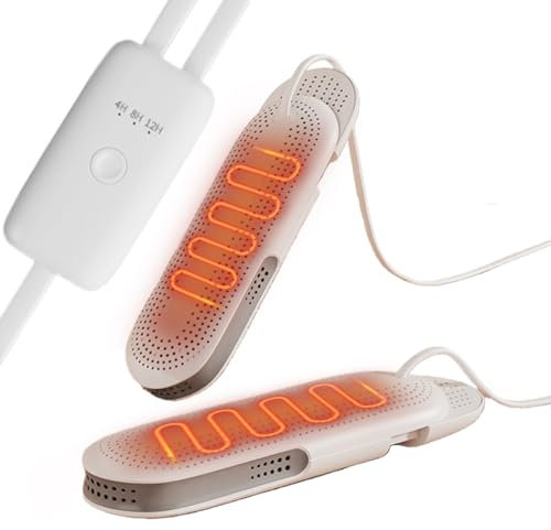 Ahuuen Stiefelwärmer, tragbarer Schuhtrockner - UV -Schuhe Trocknermaschine tragbar,Feuerfeste sogar Heizgeräte, Haushaltsgeruchsentferner mit Timer für Männer, Frauen, Jugendliche, Erwachsene,