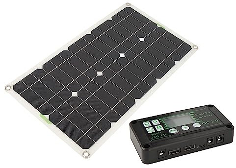 ZASCHMOY Panneau Solaire de 250W Mono RV avec Double Port USB - Chargeur de Batterie Solaire pour Allumage Automatique et Contrôleur 30A pour le Camping et l'utilisation Marine