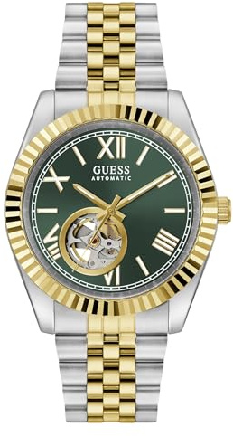 Guess Connoisseur GW0984G4 Men's Stainless Steel Watch 42 mm Stainless Steel Band Bi-Colour 5 Bar Green Dial