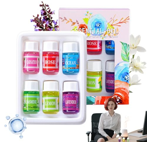 Aromatherapie Diffusor Öle 6 Stück Kompakt Tragbar Verschiedene Düfte | Wasserlösliches Parfümöl Für Zuhause Wohnzimmer Schlafzimmer Badezimmer Auto Und