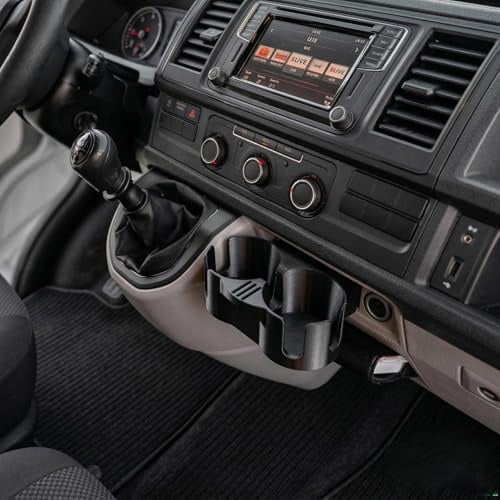 Drink Holder Suitable for VW T6 Transporter - Cup Holder for Storage Compartment Next to the Gear Lever - Perfect Fit in Black 2015-2024