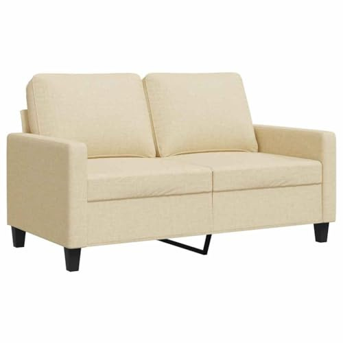 XHNIFBN 2-Sitzer-Sofa 138x77x80 cm Creme Recamiere aus atmungsaktivem Polyester und Metall für Wohnzimmer Jugendzimmer und Home Office