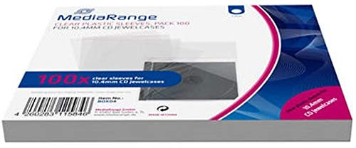 1000 Mediarange CD wrap sleeve for CD standard 10.4mm or 2 x 5.2mm jewel case with Resealable Flap