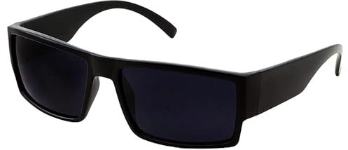 grinderPUNCH Gangster-Sonnenbrille mit schwarzen Superdunklen Gläsern für Herren Cholo-Brille – Flat Top Shades