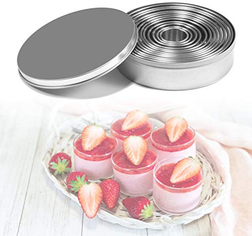 Emporte Piece Rond Cercle, 12 PCS Patisserie Emporte pièces en acier inoxydable moules à anneaux de cuisson pour chefs professionnels et cuisiniers à domicile ambitieux