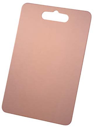 Baikai Kitchen Cutting Board, Stainless Steel Durable Chopping Board, Butcher Block Board with Easy Grip Handle for Meat, Fruit, Vegatable, Cheese (14 x 10 inch) (Rose Gold)