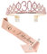 SZHUIHER 30th Birthday Sash and Tiara for Women, Rose Gold Birthday Sash Crown 30 & Fabulous Sash and Tiara for Women, 30th Birthday Gifts for Happy 30th Birthday Party Supplies