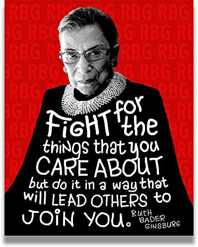 Inspirierende Wandkunst Ruth Bader Ginsburg Zitat – RBG Motivierende Wandkunst Feministische Dekoration – tolles Geschenk für Teenager oder Mädchen – FrauenEmpowermentWanddekoration – 20,3 x 25,4