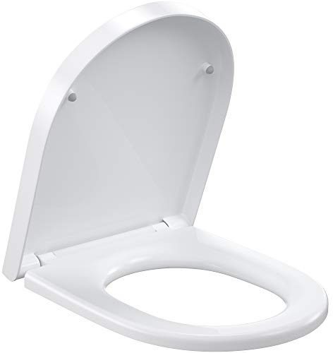 ROMISA WC-Sitz, WC-Sitz, Soft-Close, schnelle Demontage, leicht zu reinigen, antibakteriell, D-Form
