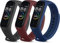 ATOO Cinturino per Mi Band 4/Xiaomi Mi Band 3, Bracciale in Silicone (Nero+Rosso Vino+Blu)