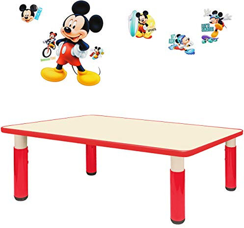 alles-meine.de GmbH Kindertisch/Tisch - höhenverstellbar - Größen & Motiv & Farbwahl - Mickey Mouse/rot - 1 bis 8 Jahre - Plastik - für INNEN & AUßEN - Kindermöbel - für Kind..