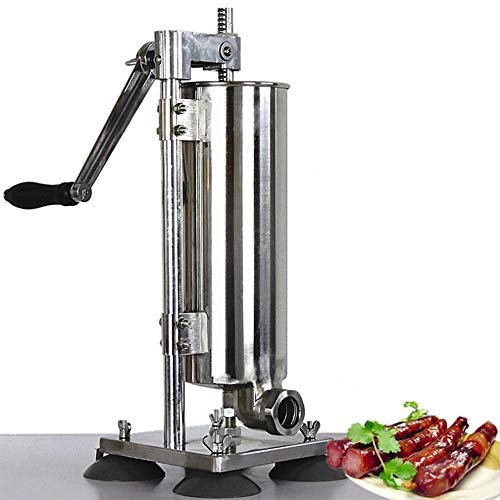 kechao 4L Wurstfüller, Horizontale Küche Edelstahl Wurstfüllmaschine, Wurstmaschine mit 4 Füllrohre mit unterschiedlichen Durchmessern, Wurstmaschine Manuell