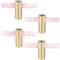 mookaitedecor Set of 4 Rose Quartz Crystal Wand Drawer Knobs and Pulls Stone Cabinet Knobs Brass Handles for Kitchen Dresser Door Decor