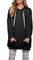 Famulily Hoodie Kleid Damen Lang Kuschelpullover Oversize Winter Pullover Frauen Scharze XL