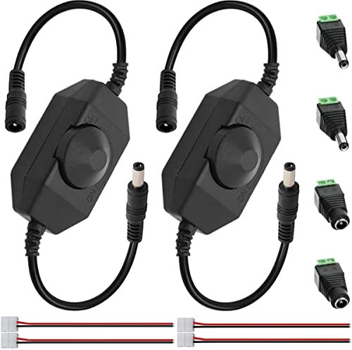 Xiatiaosann 12V LED Streifen Dimmer Controller Schalter –.columns:3528,5050 LED-Streifen Trimmen, Klinken-Adapter Kabel, 2-farbig