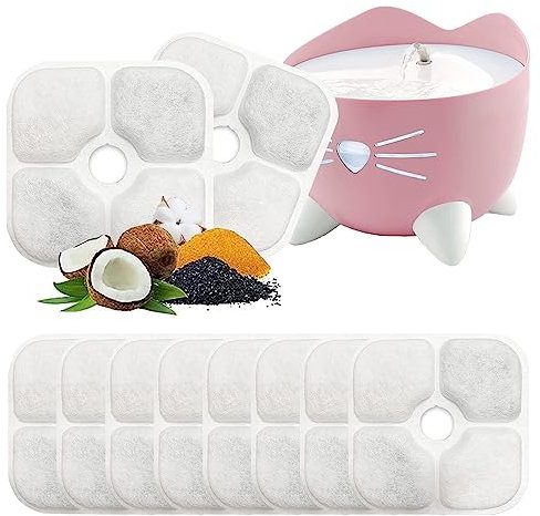 Filtre Pixi Fontaine Eau Chat 10 Filtres Filtre Fontaine Eau Chat Compatible avec Catit Pixi 43717 Trois Couches Système De Filtration pour Fontaine à Eau Et Chat pour Animaux De Compagnie De 2,5 L