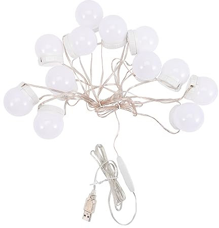 OSALADI 5st Make-up-licht Leuchtstreifen Lichterketten Vanity Stick Auf Lichtern Spiegel-eitelkeitslichter Usb Schminklichter Reihe Von Glühbirnen Led Weiß Rotieren Plastik