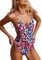 CUPSHE Damen Badeanzug V Ausschnitt Bauchweg Raffungen Zierausschnitten Einteilige Bademode Swimsuit Rosa Leopard S