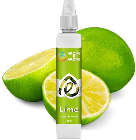 AROMI E AROMI | Aroma Lime - Aroma Alimentare in Gocce per Dolci, Bevande e Yogurt | Prodotto Vegano e Zero Calorie | Prodotto Italiano (50ml)