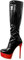 blingqueen Stivali con plateau elasticizzati, laccati, nero/rosso., 46 EU
