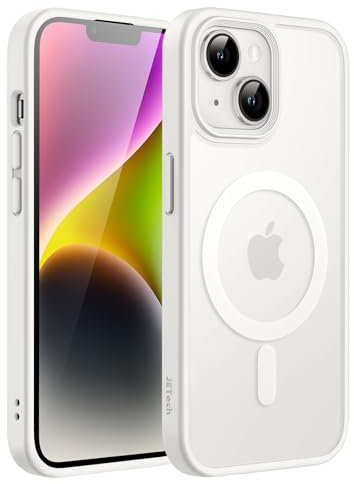JETech Magnetic Case for iPhone 14 6.1-Inch Compatible with MagSafe, Translucent Matte Back Slim Shockproof Phone Cover (Starlight)