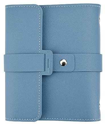 Hileyu Porta Orecchini e Gioielli Organizer a Libro, Da Viaggio, Rotolo in Pelle PU per Donna, Sicuro per Orecchini (Blu)