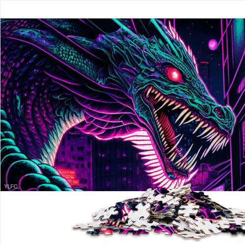 Puzzle 1000 Teile bunter Drache Papppuzzles Familienspaß Puzzles 26x38cm Puzzle für Kinder