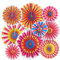 SUNBEAUTY 9 Stück Papier Fächer Bunt Dekoration Hanging Girlande Rosa Blumen Papierfächer Party Deko für Hochzeit Geburtstag Sommer Tischdeko Gartenparty Hawaiianische Dekoration