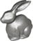 Goldbach Hase 19cm groß Silber, aus Holz, Ostern Figur Osterhase hockend XL modern Dekofigur Osterdeko