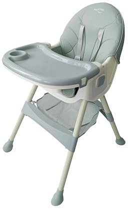 BDW - 4in1 Hochstuhl Ab 6 Monaten - Kinderstuhl Mit Fußstütze, Gurt, Tisch - Kindersessel - Kinderhochstuhl Mit Liegefunktion, Babystuhl Klappbar - Grün