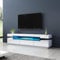 Generisch LED TV Schrank 160cm Moderner Hochglanz TV Lowboard mit 3 Schubladen, Sideboard für Schlafzimmer, Wohnzimmer, Wohnmöbel (Weiß), TS02-WHBK