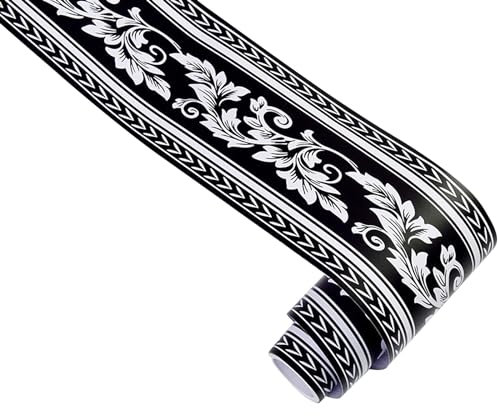 KMDZDZGS Self-Adhesive Wallpaper baseboards, PVC Wallpaper Borders, Waterproof Waistline Decorative Sticker, Baseboard Decorative Wallpaper for Kitchen Living Room Bathroom,12CM X 10M (K)