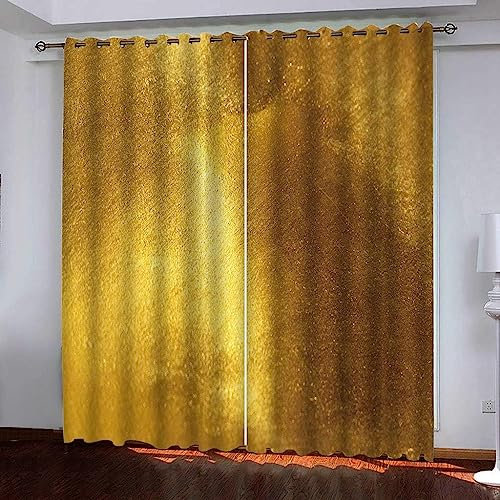 Verdunkelungsvorhang Ösenvorhang - Kreative Goldene Textur - 3D Gedruckt Polyester Vorhänge Für Schlafzimmer Geräuschreduzierung - Für Fenster Wohnzimmer Hotelbüro Gardine -2M1M0R3V4A8