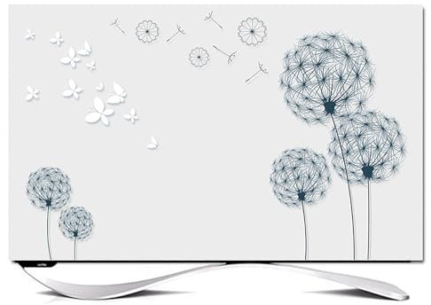 32-80 Zoll Universal TV-Hülle Innenraum, Displayschutz Innen TV Staubschutz, Staubdicht 3D-Klinge Blumenmuster Wasserdichte TV-Gehäuse, TV-Bildschirmschutz(Color2,58-60inch)