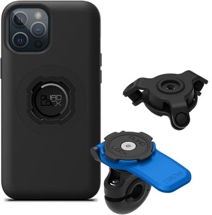 Quad Lock Motorcycle Mirror Phone Mount Kit with Vibration Dampener and iPhone 12 Pro Max MAG Case
