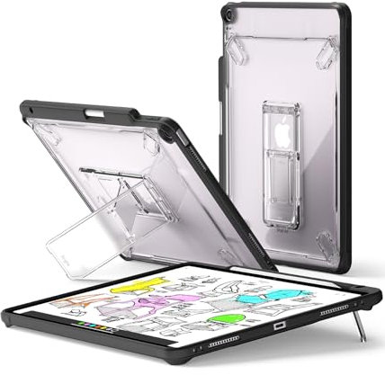 Ringke Coque Compatible avec iPad Air 13 Pouces 2025 (M3) / 2024 (M2) Fusion Sketch Stand Case Accessoires pour 4 Angles Multiples Porte-Stylet Protection Transparente Antichoc avec Support - Black