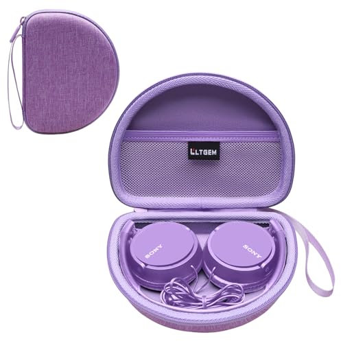 LTGEM Hard Travel Carrying Case Compatible with Sony MDR-ZX110 / MDRZX110AP / MDRZX110NC / MDR-ZX310AP ZX Series Wired On-Ear Headphones, Case Only, Purple
