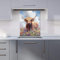 Premium Highland Cow In A Summer Meadow Kitchen Splashback 6mm Toughened Glass Kitchen Splashback – Heat Resistant Splashback for Kitchens, Perfect for Cookers and Hobs, Polished Edges