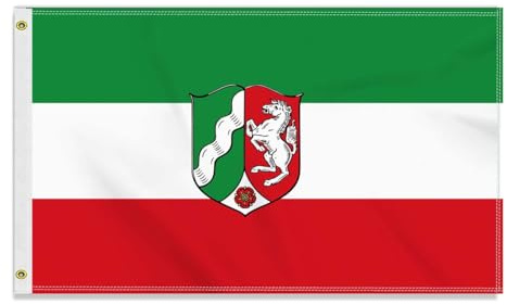 Große 90×150 CM Nordrhein-Westfalen Flagge,großes 150D Deutsche Bundesland Freundschafts banner, Deutschlandfahne Doube-Seitendruck Dekor Messingösen large North Rhine-Westphalia
