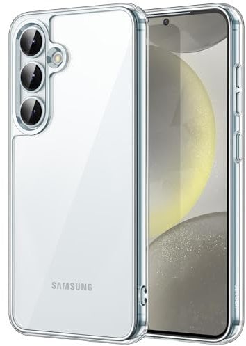 JETech Hülle für Samsung Galaxy S25 5G, Nie Vergilbung Stoßfeste Stoßstange Schutzhülle, Anti-Kratzt Harte PC Rückseite (Durchsichtig)