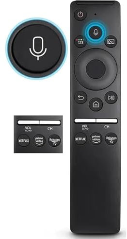 1 x BN59-01330B/01312B/01327B Sprachfernbedienung für TV 4K 8K Curved mit Netflix, Prime Video, TV-Taste