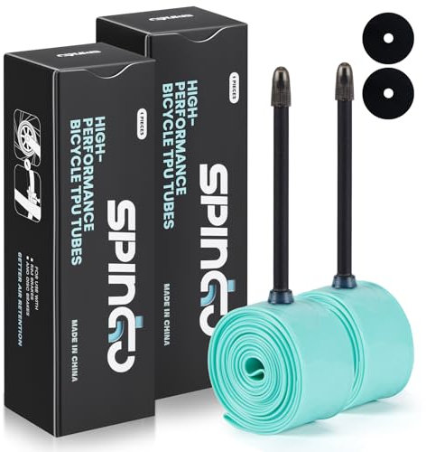 SPINGO TPU Schlauch Rennrad 2er-Pack, 700C x 23C/25C/28C/30C/32C TPU Fahrradschlauch Presta Ventil 48mm/60mm/80mm