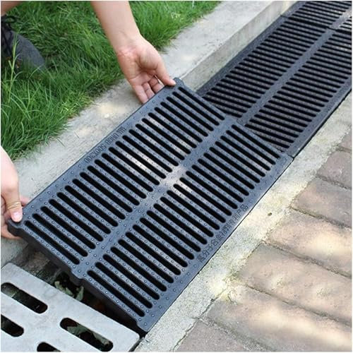 LoiYtrd Dekorative Durchbrochene Gitterroste Hochleistungsgraben-Abfluss-Abdeckungen for Garagen-Entwässerungsharz-Plastikgitterfilter Verstopfungssicheres Abflusssystem(60 * 40 * 5Cm)