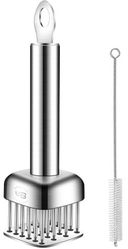 316 Stainless Steel Meat Tenderizer Tool, 24 Sharp Needles, BOMANSI BOMS Steak Tenderizer, Tenderizing Steak, Beef, Chicken, Pork, Barbecue, Marinating, Chicken Tenderizer with free cleaning brush