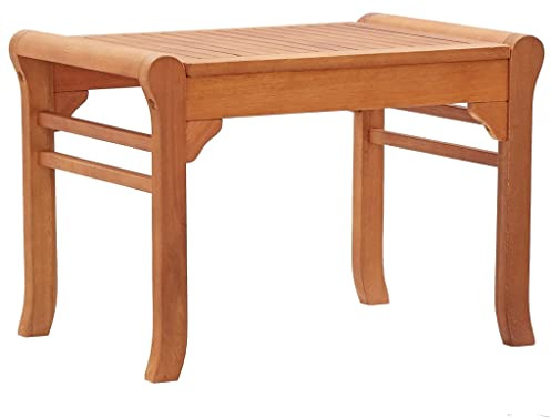 Runheo Gartenbank Massivholz Eukalyptus 64 cm ohne Rückenlehne wetterfest für Terrasse Balkon und Garten als Sitzbank Outdoor langlebige Holzbank zum Entspannen und Ruheplatz