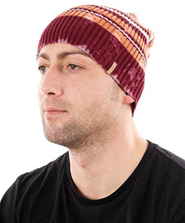 Barts Mütze Beanie Wintermütze rot Streifen elastisch wärmend Gr.one-Size 168647008 (one-Size)